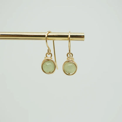 Oorbellen - 14k oorbellen met prehniet