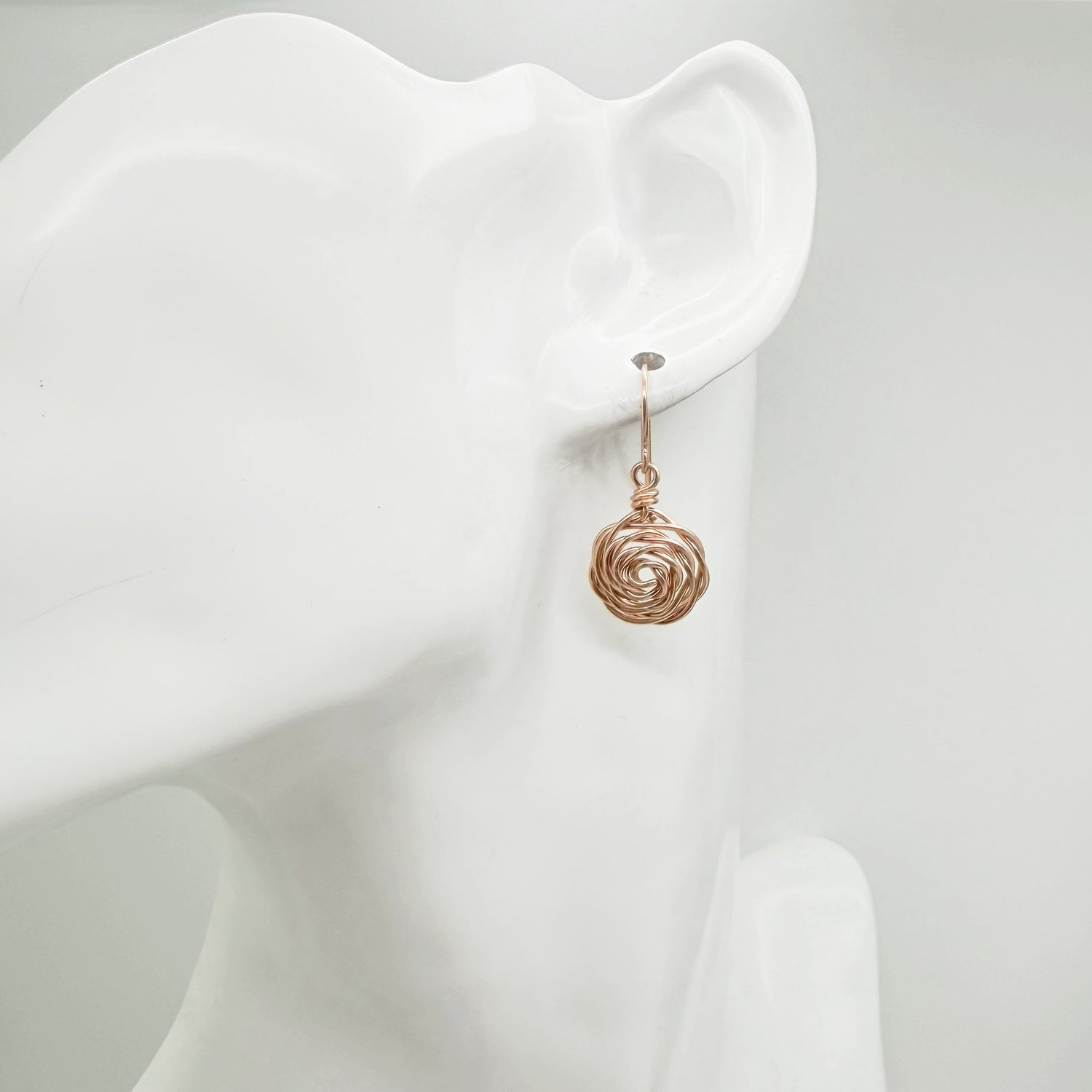 14k rosé gold filled roos oorbellen