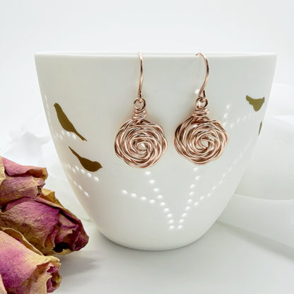 14k rosé gold filled roos oorbellen