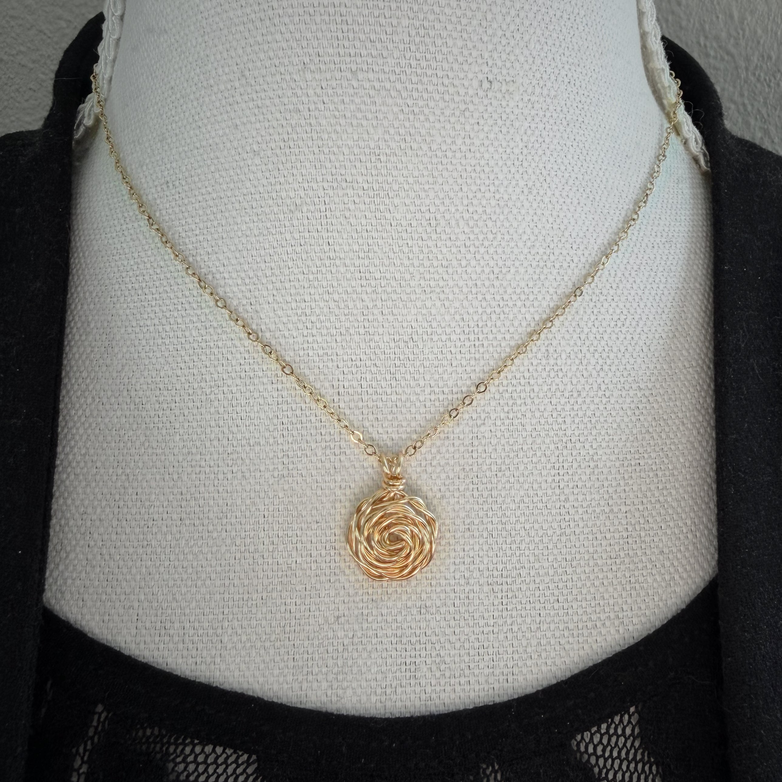 14K Gold Filled Collier Met Gold Filled Handgemaakte Roos