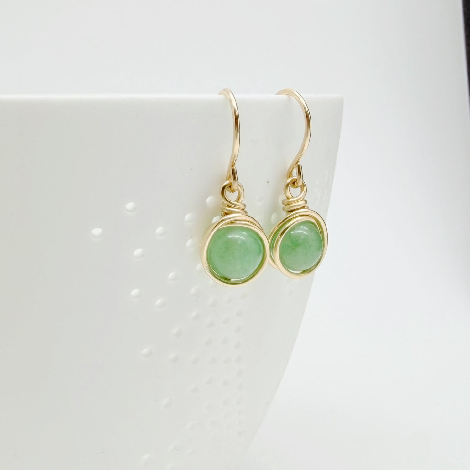 14k gold filled oorbellen met groene aventurijn