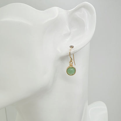 14k gold filled oorbellen met groene aventurijn