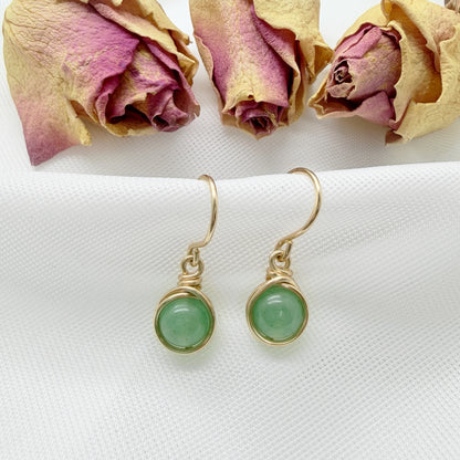 14k gold filled oorbellen met groene aventurijn