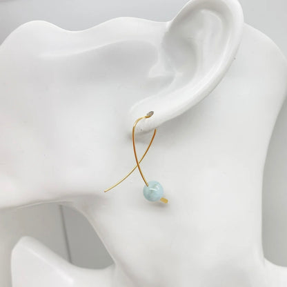 14K Gold Filled Confetti Oorbellen Met Aquamarijn