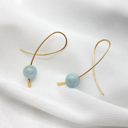 14K Gold Filled Confetti Oorbellen Met Aquamarijn