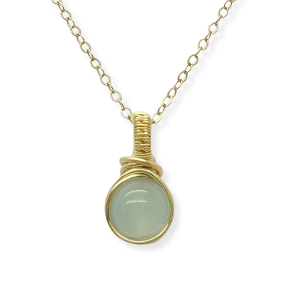Hanger van 14k Gold Filled met Aquamarijn, Handgemaakt Wire Wrap Sieraad