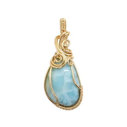 14k Gold filled hanger met Larimar