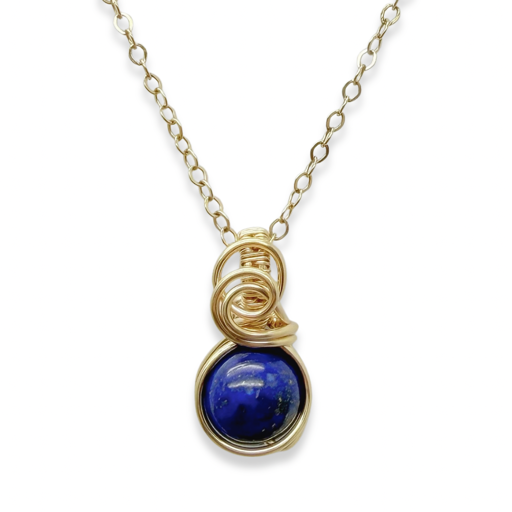 Sierlijke lapis lazuli hanger van 14k gold filled