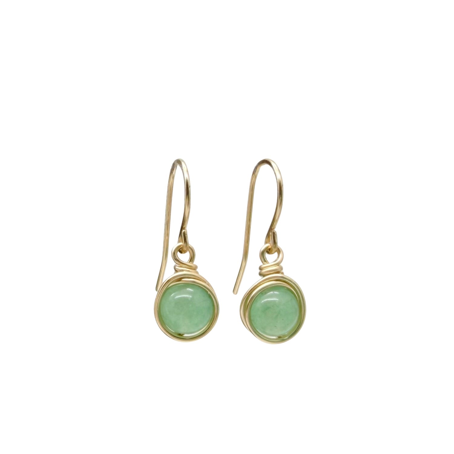 14k gold filled oorbellen met groene aventurijn