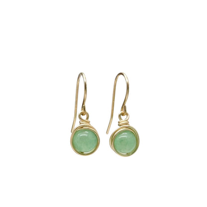 14k gold filled oorbellen met groene aventurijn