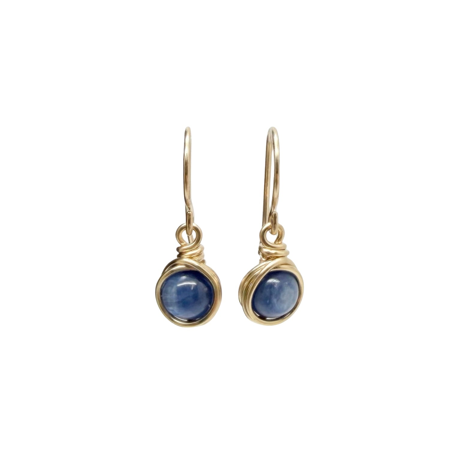 Handgemaakte 14k gold filled oorbellen met kyaniet