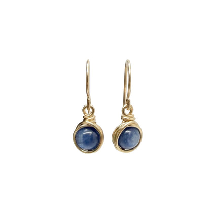 Handgemaakte 14k gold filled oorbellen met kyaniet