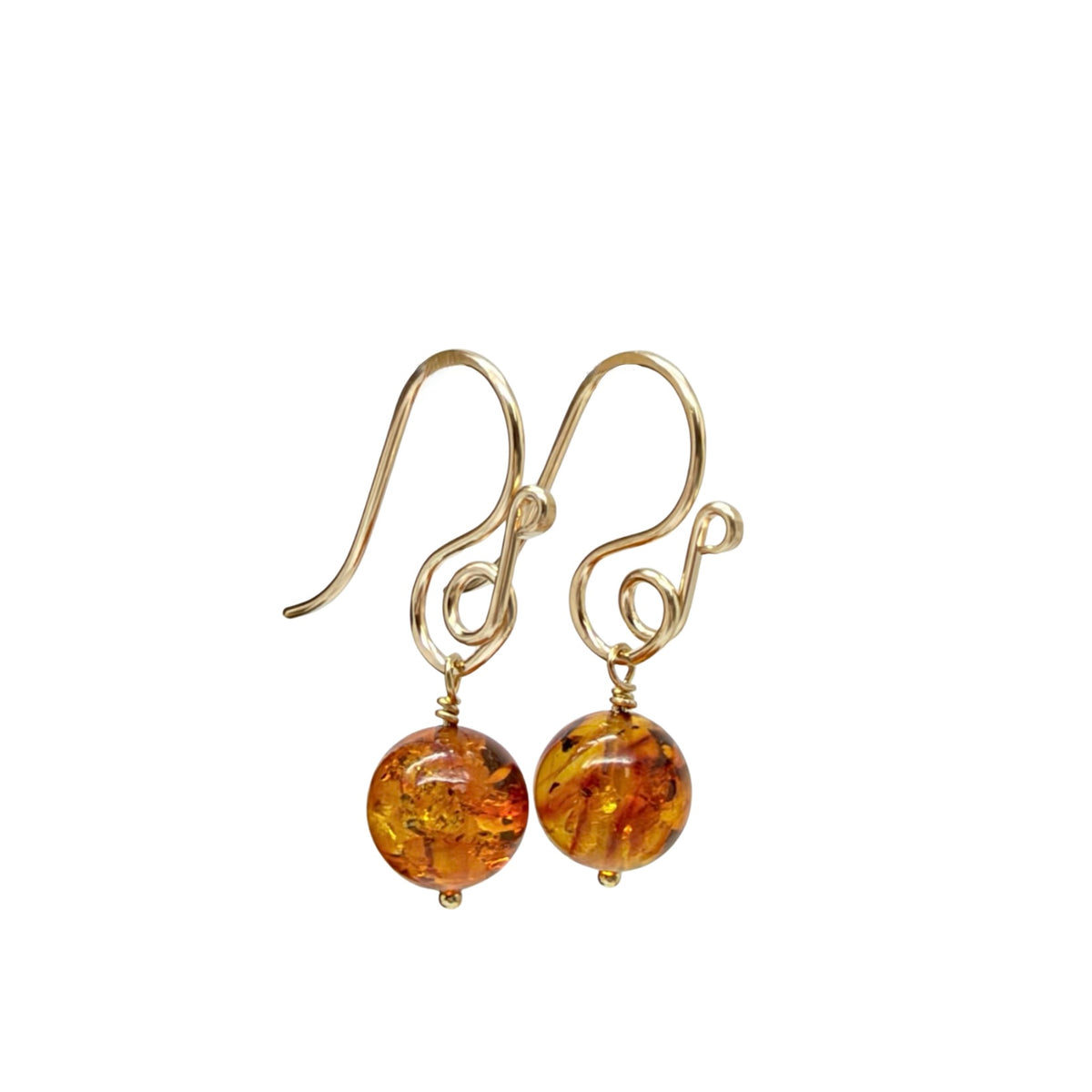 14k gold fill oorbellen met Barnsteen